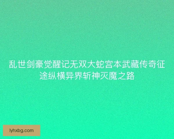 乱世剑豪觉醒记无双大蛇宫本武藏传奇征途纵横异界斩神灭魔之路